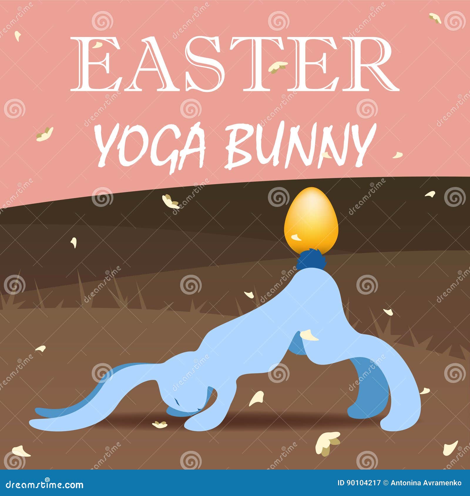 Easter yoga bunny. stock illustration. Illustration of drawing