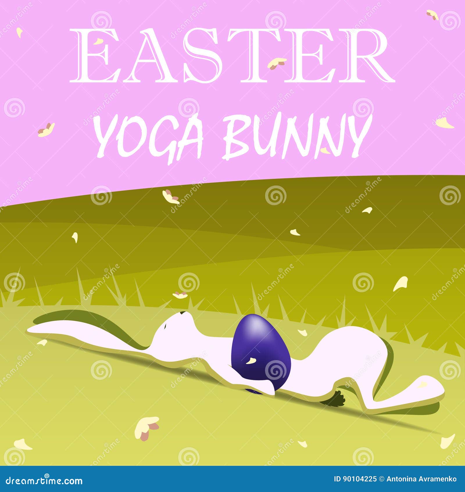 Easter yoga bunny. stock illustration. Illustration of easter - 90104225