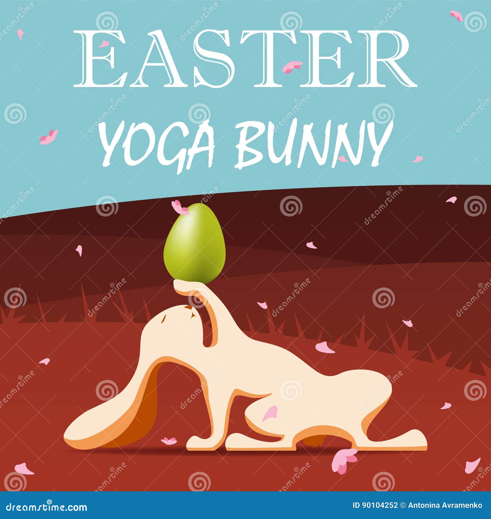 Easter yoga bunny. stock illustration. Illustration of drawing