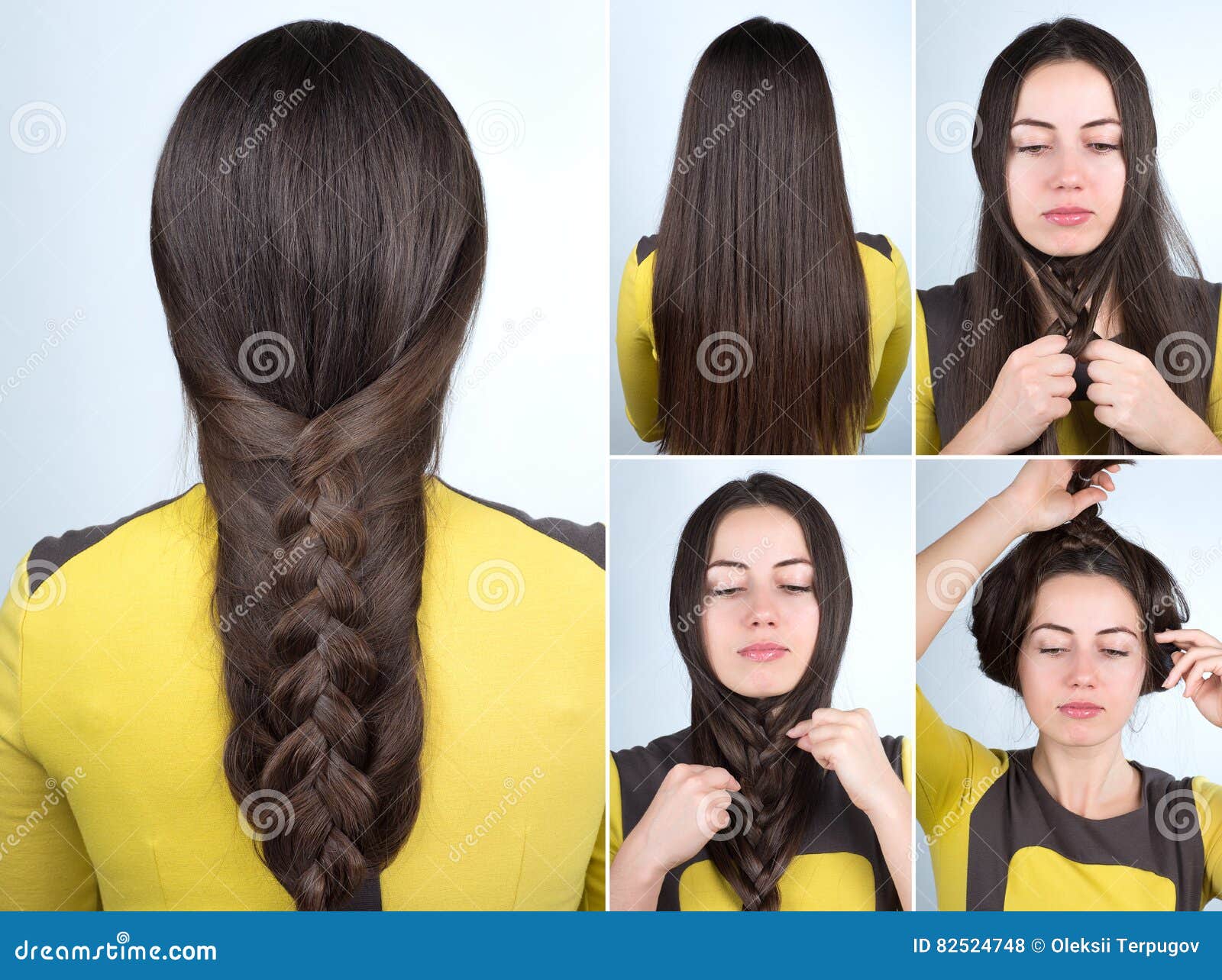 Easy Braid Hairstyle Tutorial Stock Photo - Image of step, simple: 82524748