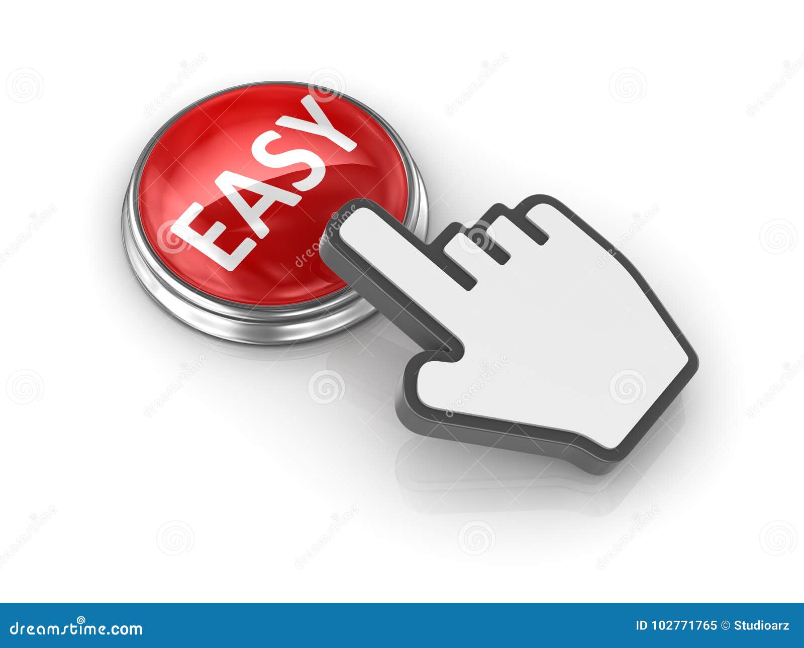 easy button with hand cursor