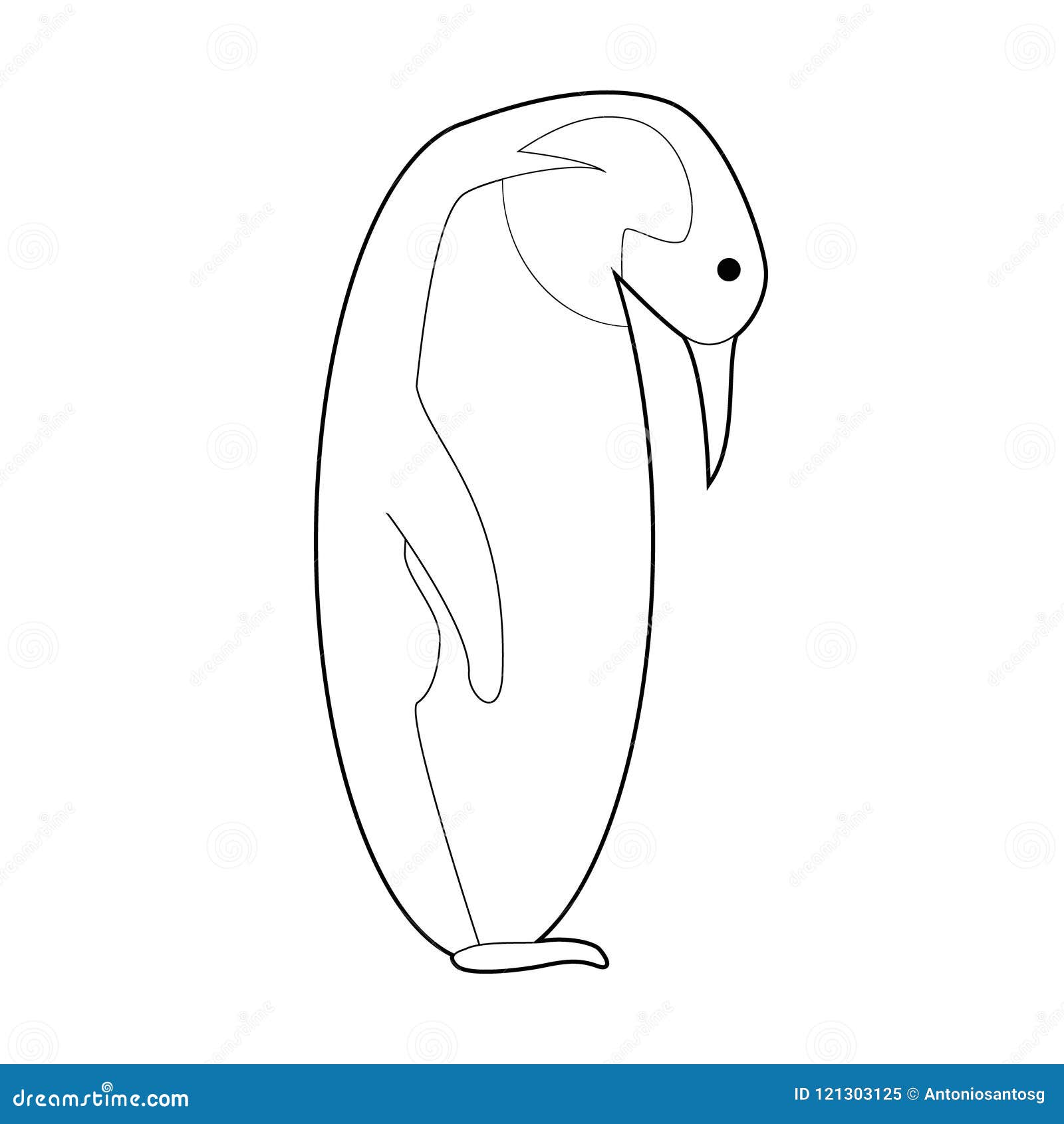 Easy Coloring Animals for Kids: Emperor Penguin Stock Vector