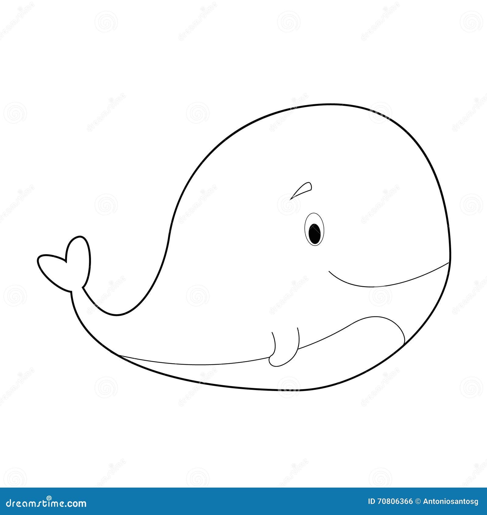 Download Easy Coloring Animals For Kids: Whale Stock Vector ...