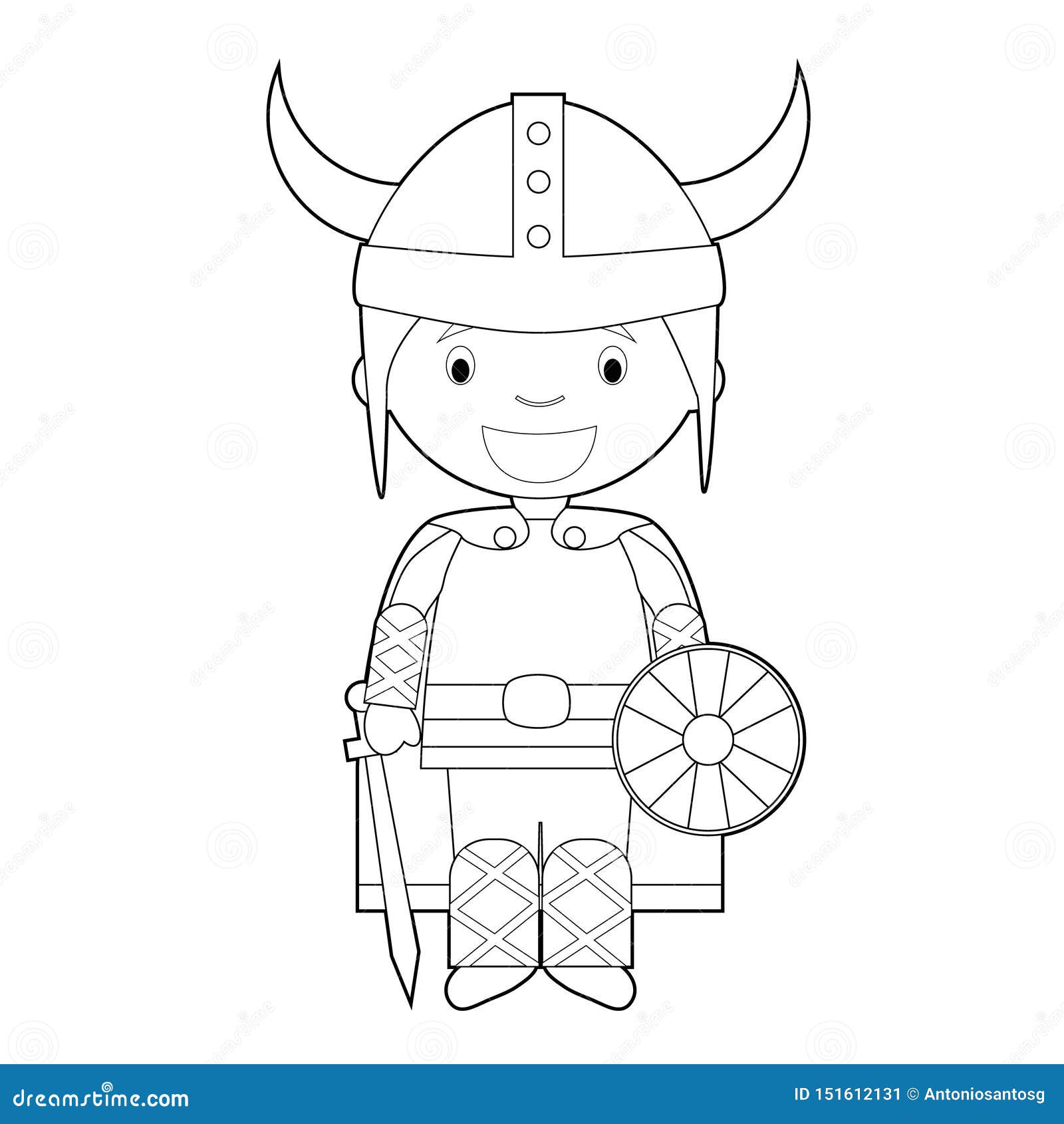 Easy Coloring Cartoon Character From Sweden, Norway Or Scandinavia