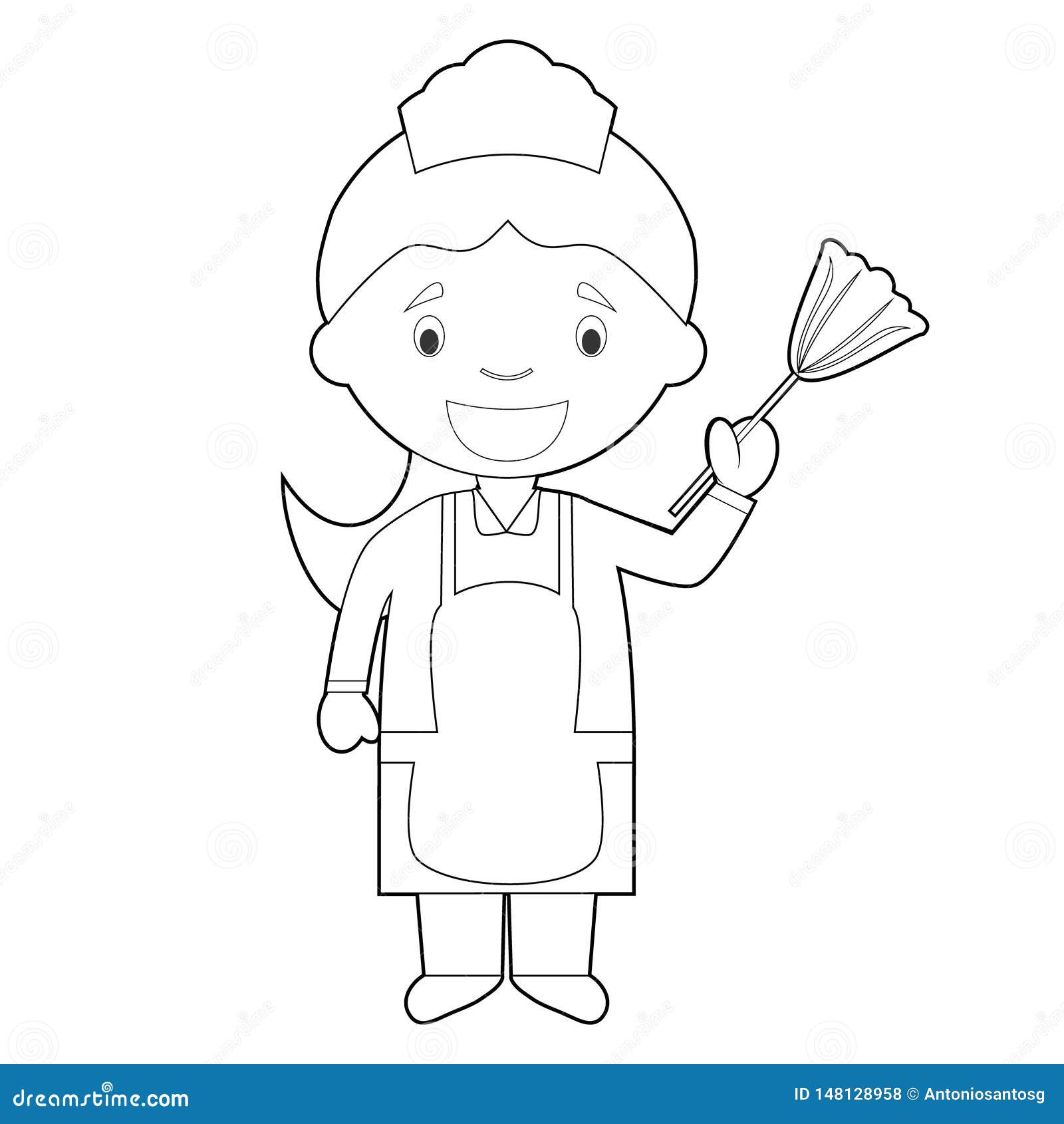 Maid linear icon Cleaner Housekeeping Thin line illustration Contour  symbol Vector isolated outline drawing 7680219 Vector Art at Vecteezy