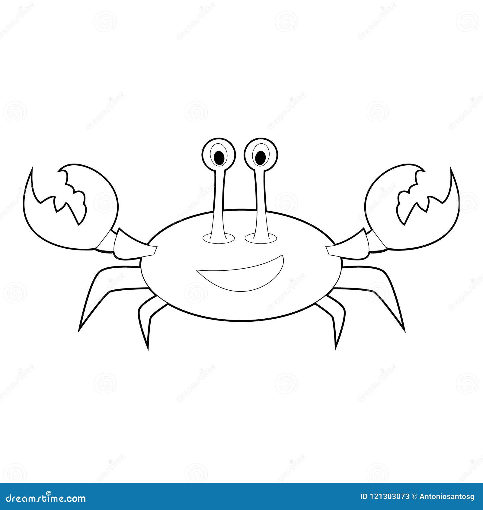 Easy Coloring Animals For Kids Crab Stock Vector