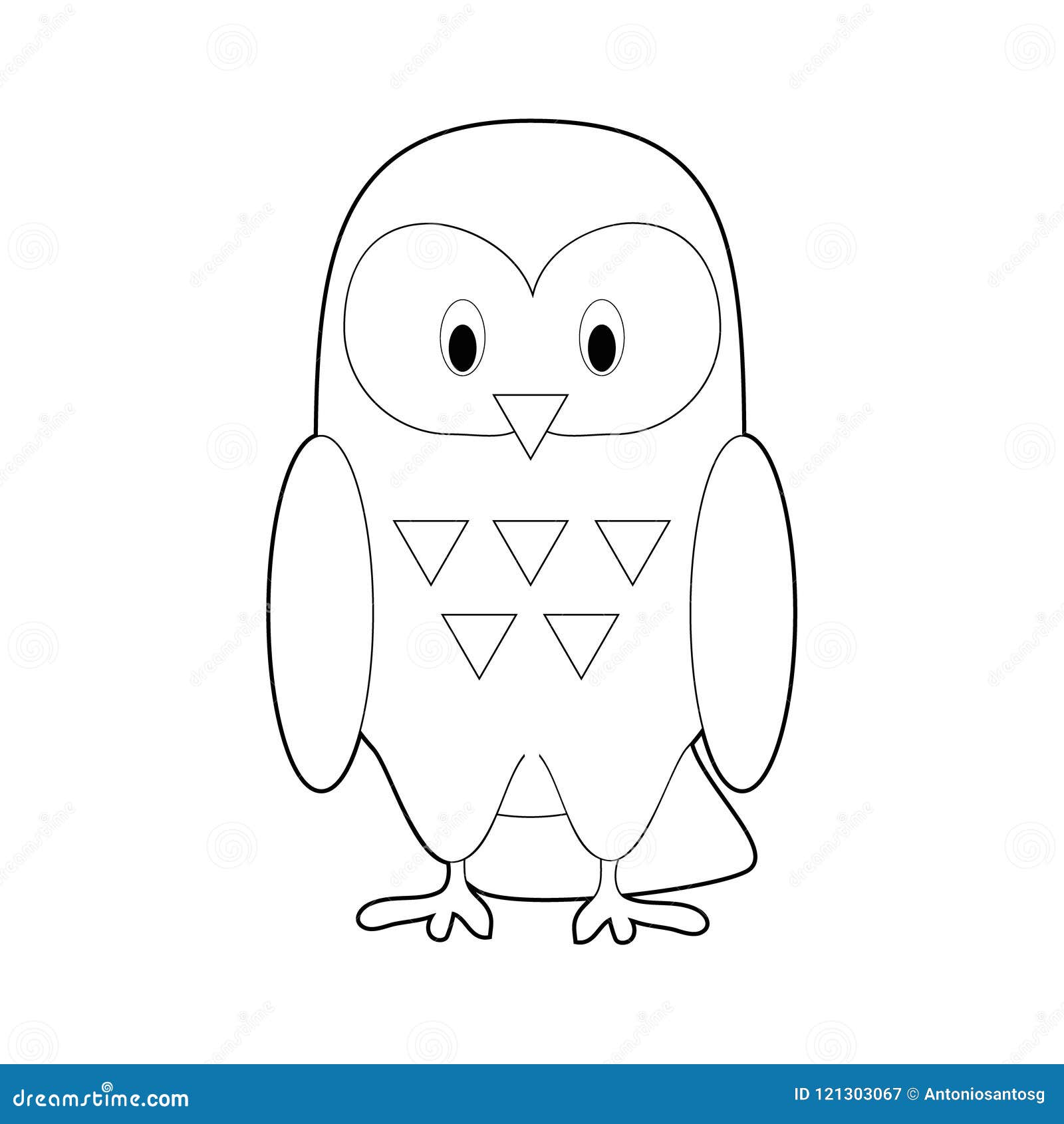 Easy Coloring Animals For Kids Snowy Owl Stock Vector