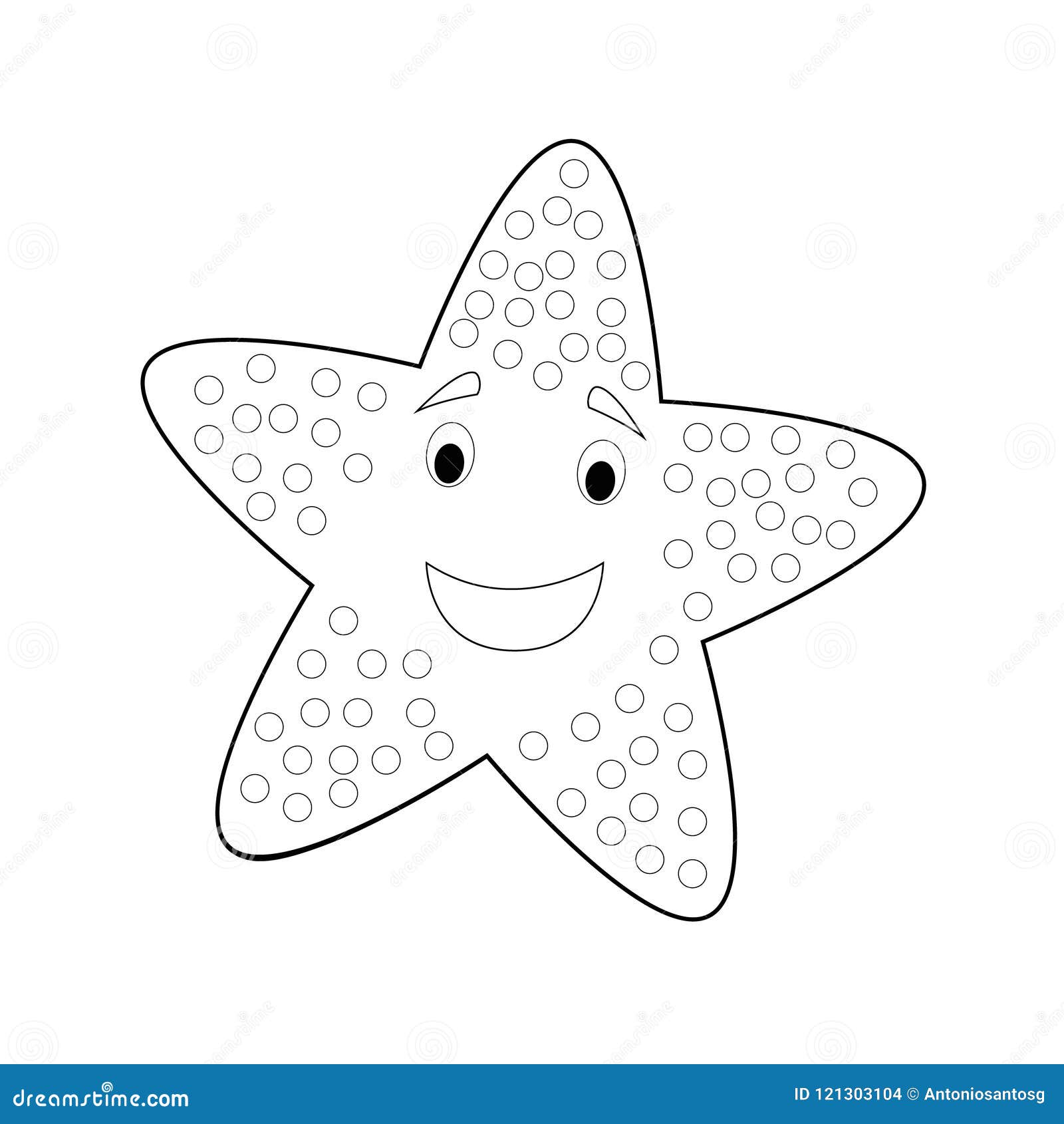 Download Easy Coloring Animals For Kids: Starfish Stock Vector ...