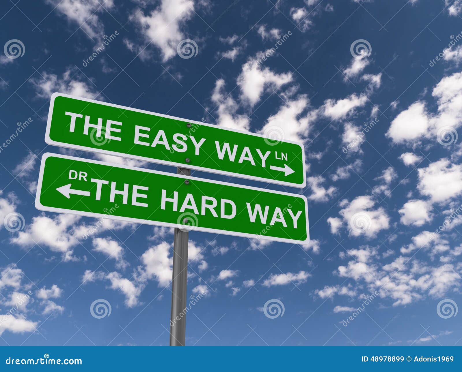 easy and hard way sign