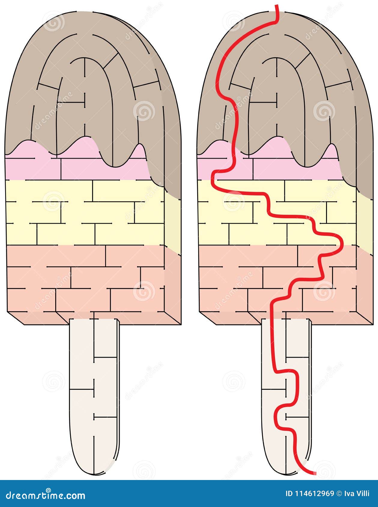 Easy ice cream maze stock vector. Illustration of puzzle 114612969
