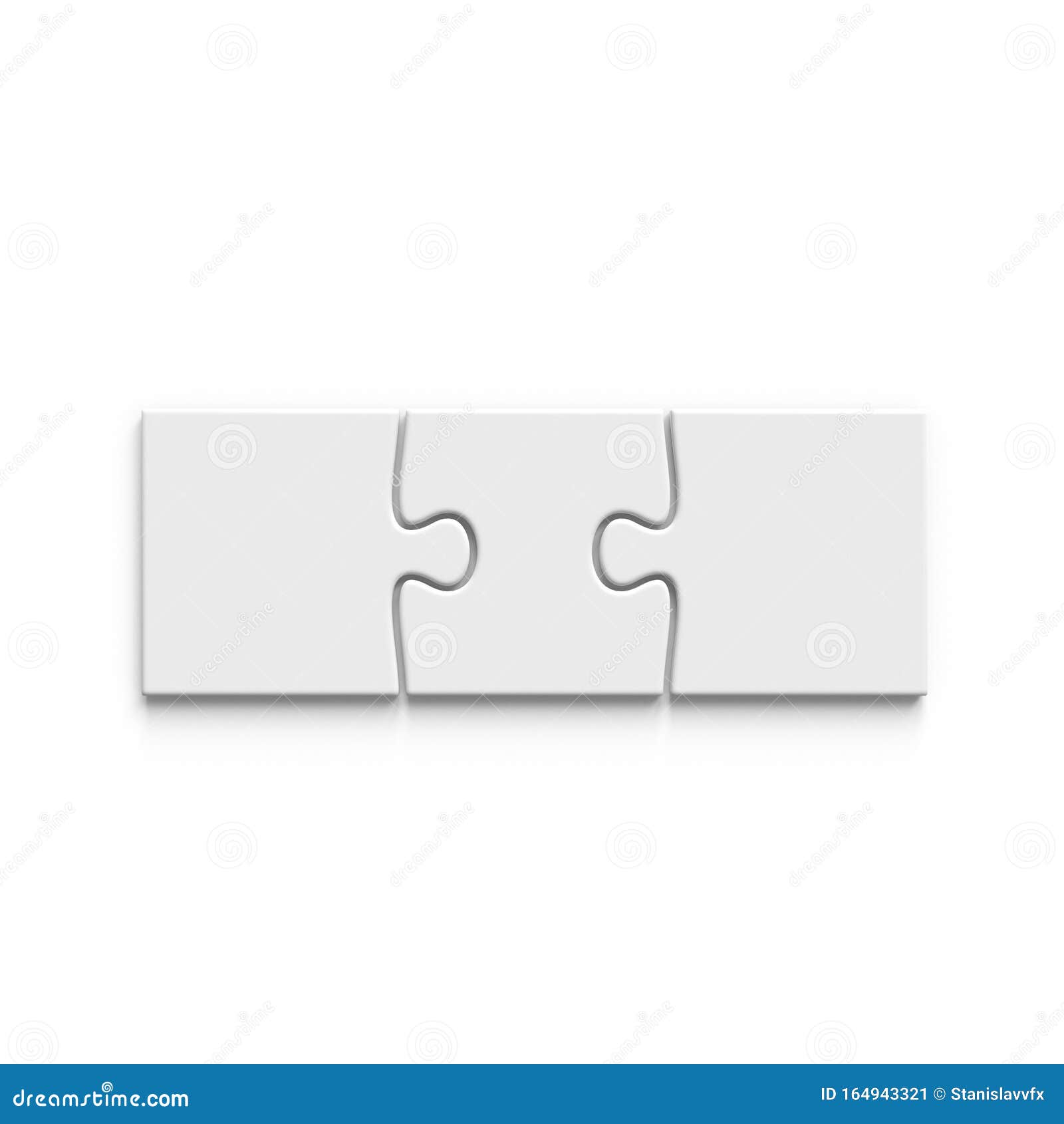 Easy Puzzle Template. 3 Pieces Stock Illustration - Illustration of  background, shape: 164943321