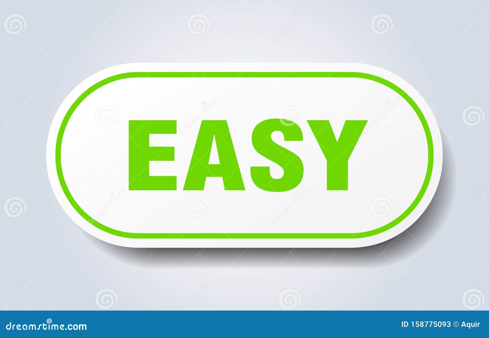 Easy sticker. stock vector. Illustration of green, sign 158775093