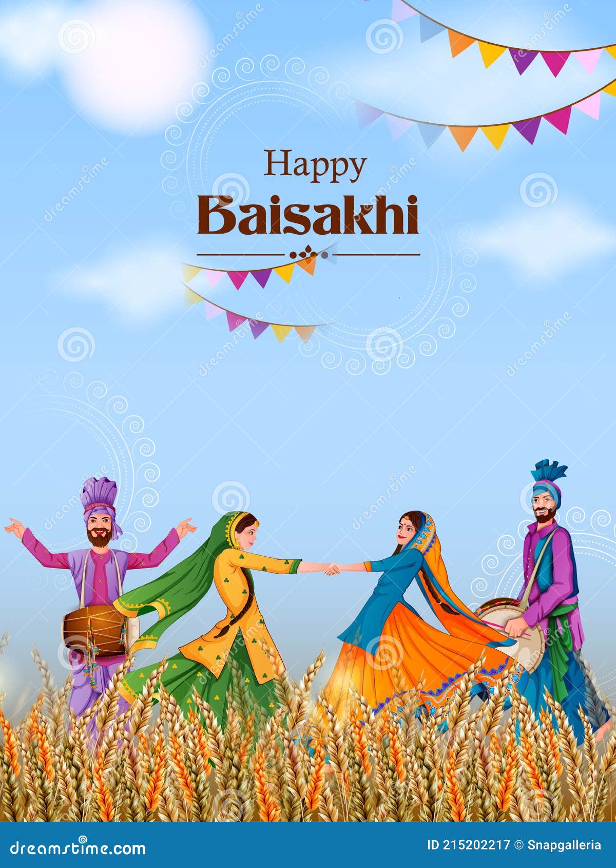 Vector Illustration of Celebration of Punjabi Festival Vaisakhi ...