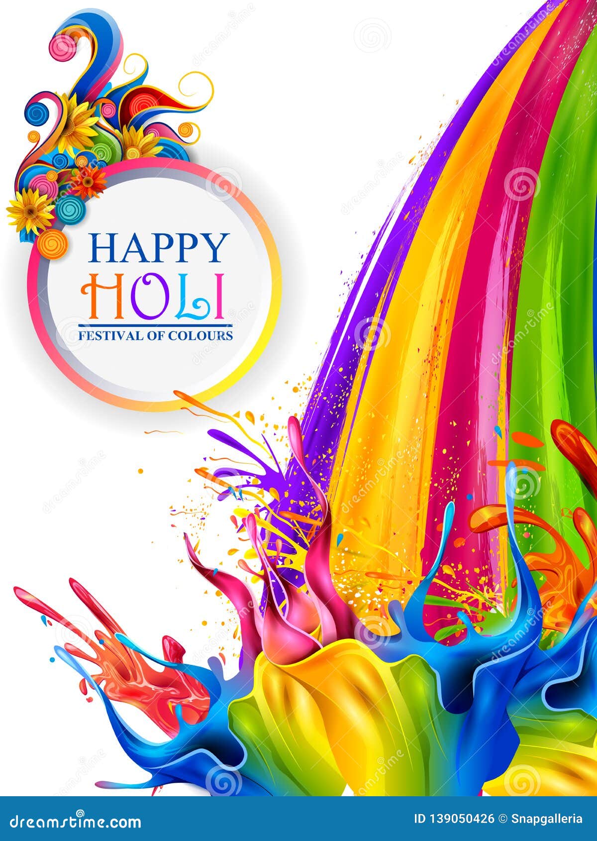 Vector Illustration of Colorful Splash for Holi Background Stock Vector -  Illustration of india, happy: 139050426