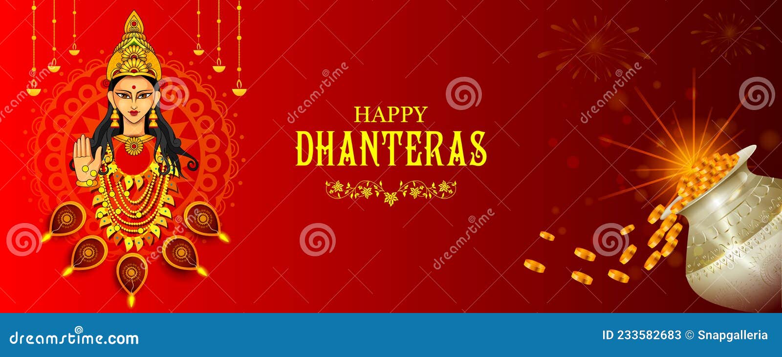 Diwali Holiday Background for Happy Dhanteras Stock Vector - Illustration  of vector, religious: 233582683