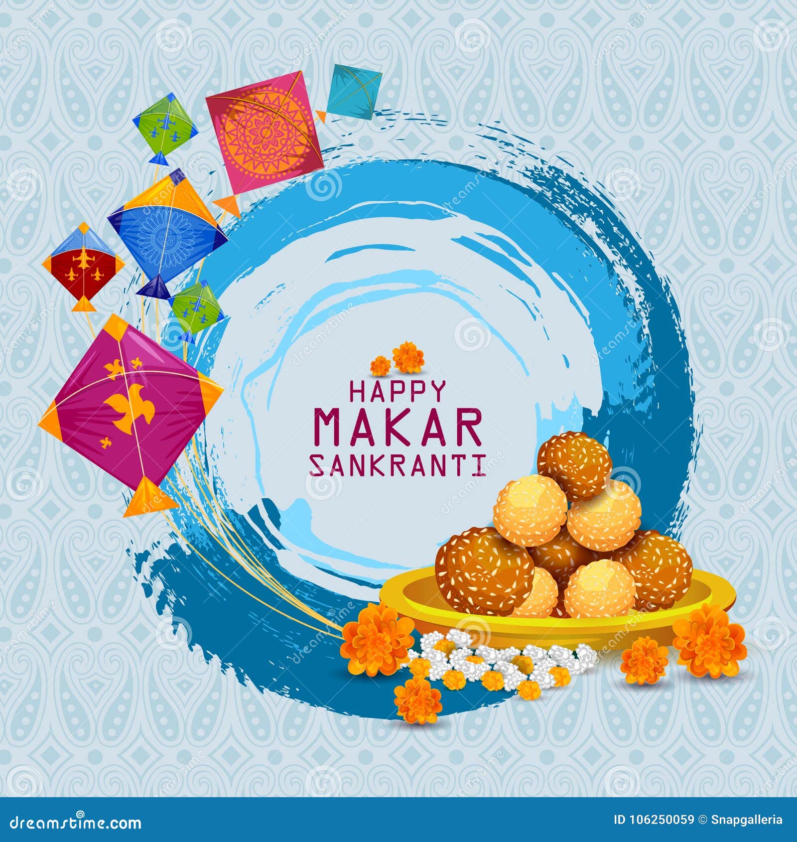 Happy Makar Sankranti Background Stock Vector - Illustration of culture,  laddoo: 106250059