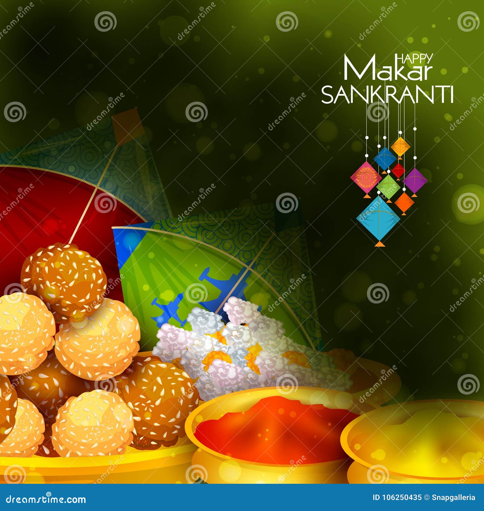 Happy Makar Sankranti Background Stock Vector - Illustration of india,  crop: 106250435