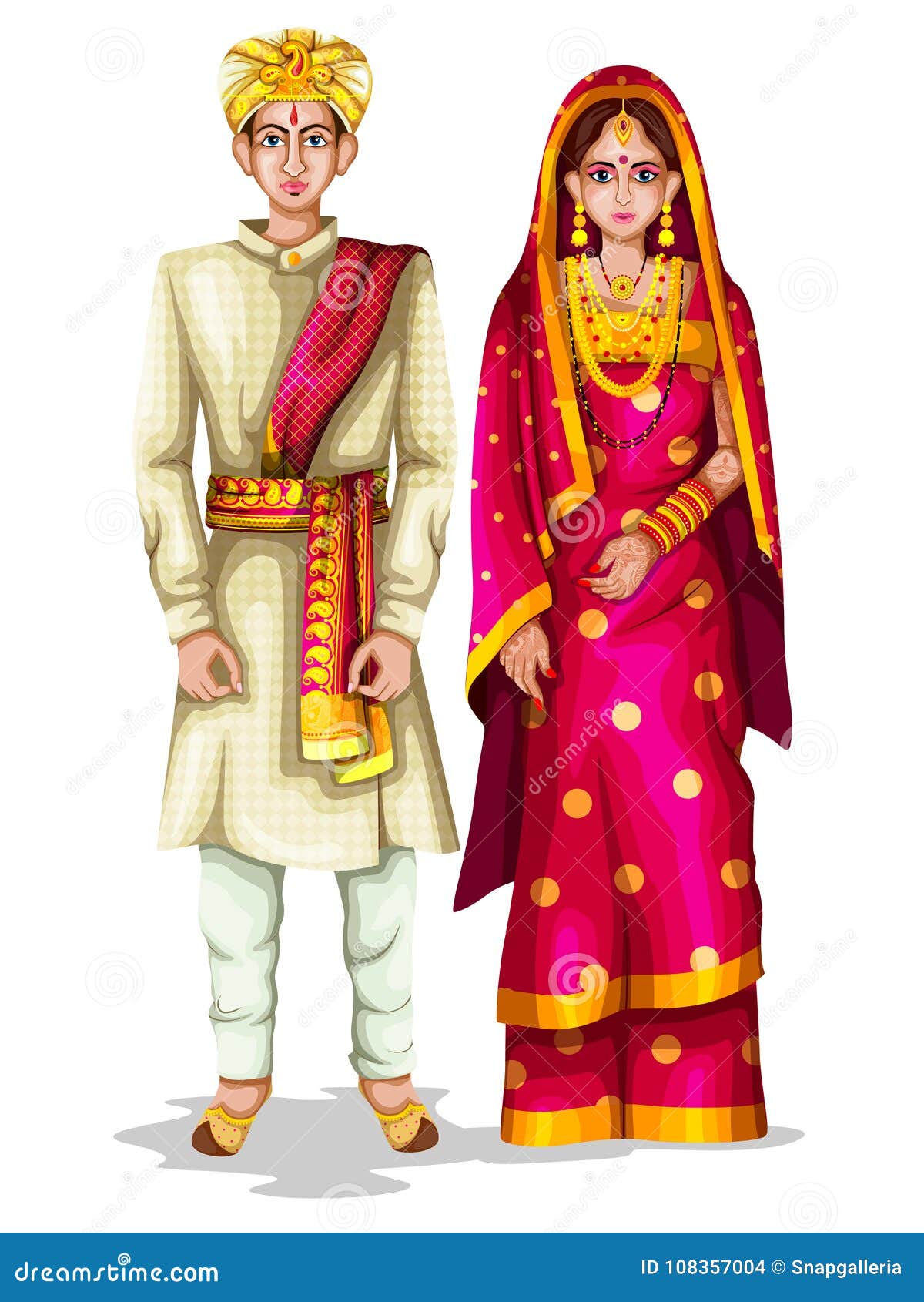 karnatakan wedding couple in traditional costume of karnataka, india