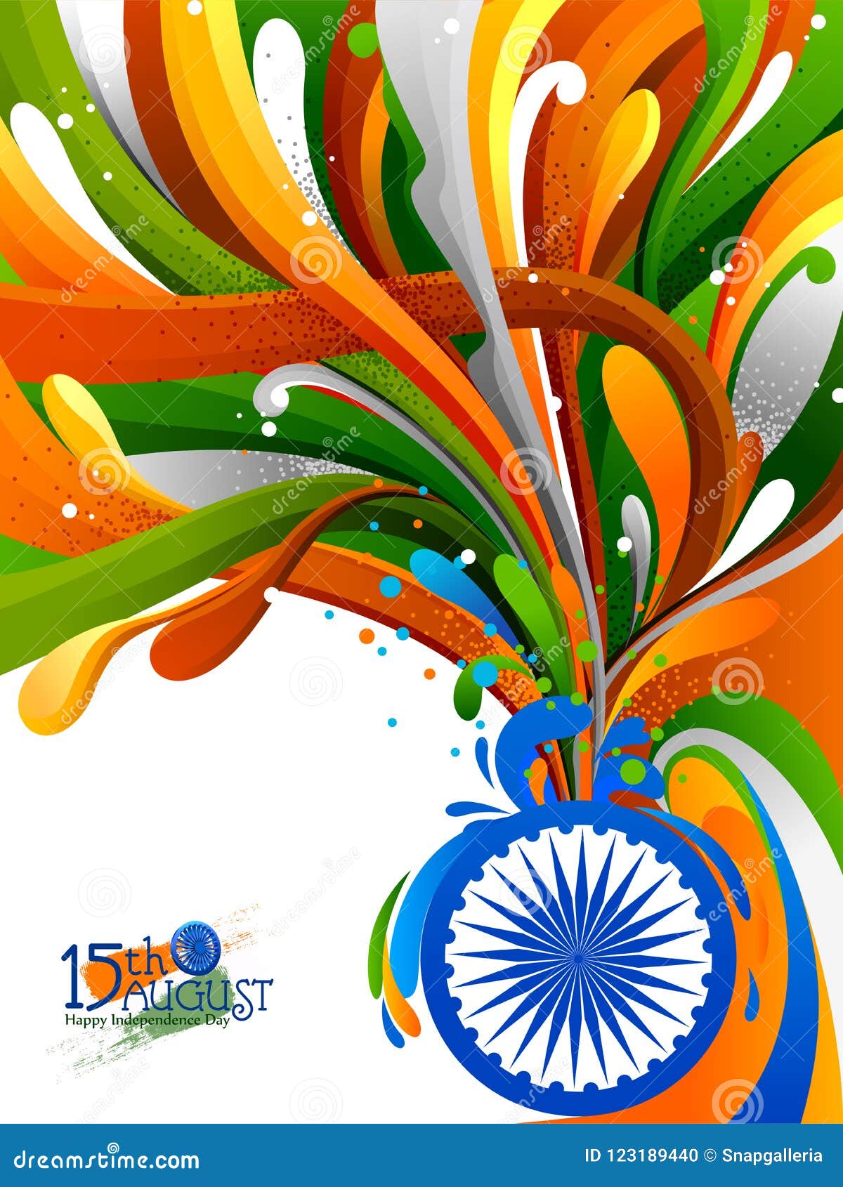 Splash of Indian Flag on Happy Independence Day of India Background Stock  Vector - Illustration of indian, color: 123189440