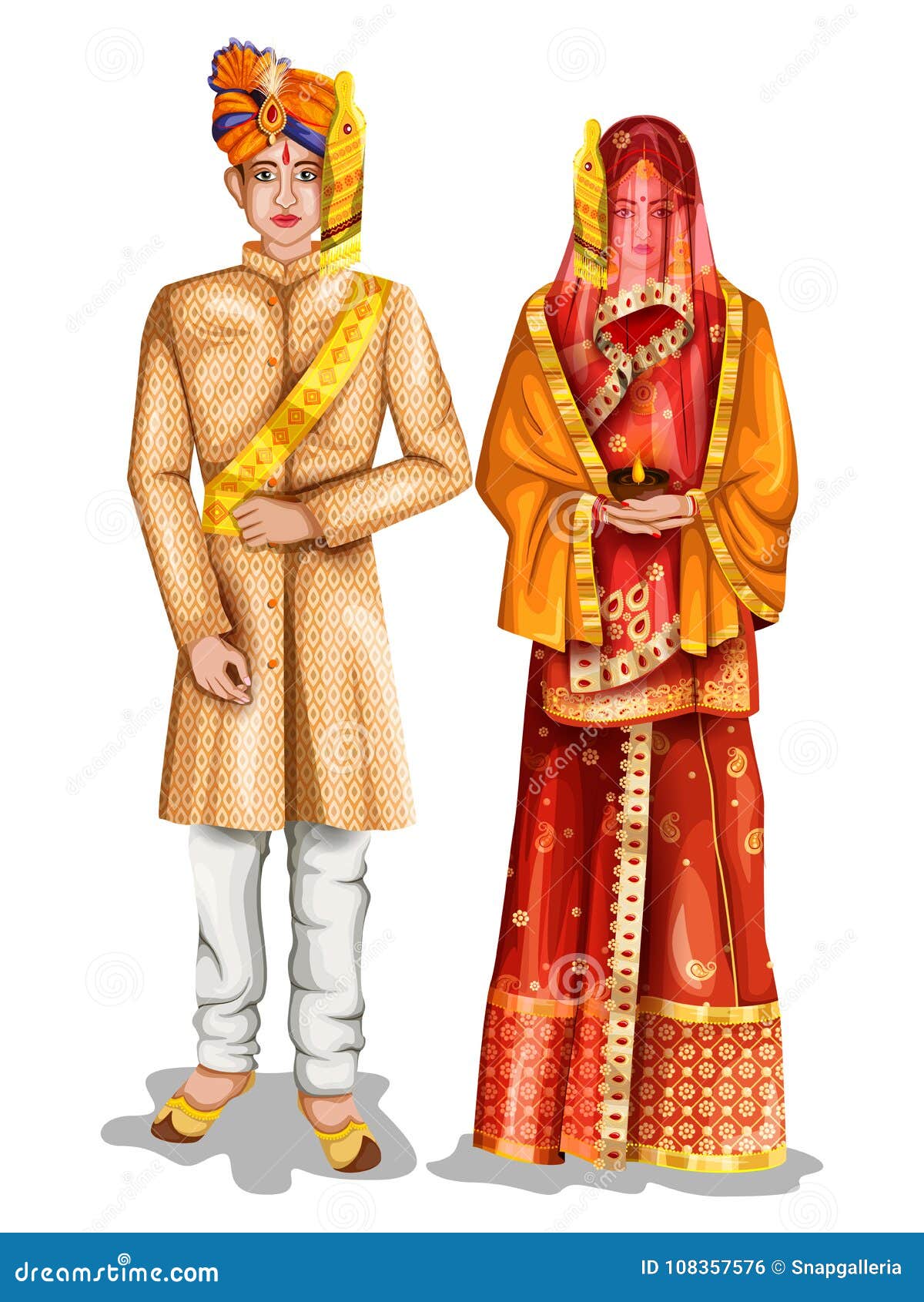 Easy Edit Vector Illustration Uttarpradeshi Wedding Stock Vector (Royalty  Free) 1008635926 | Shutterstock