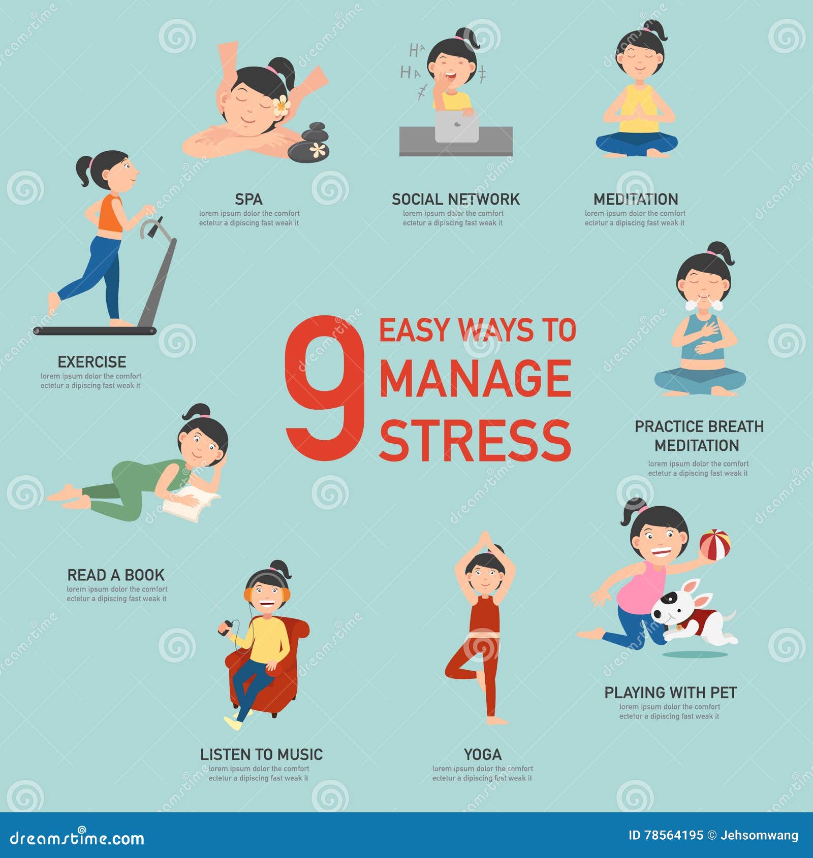 easy ways to manage stress,infographic