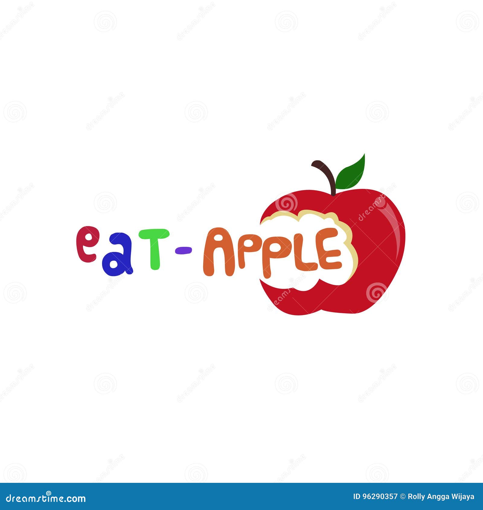 Eat Apple Logo Illustration 96290357 - Megapixl