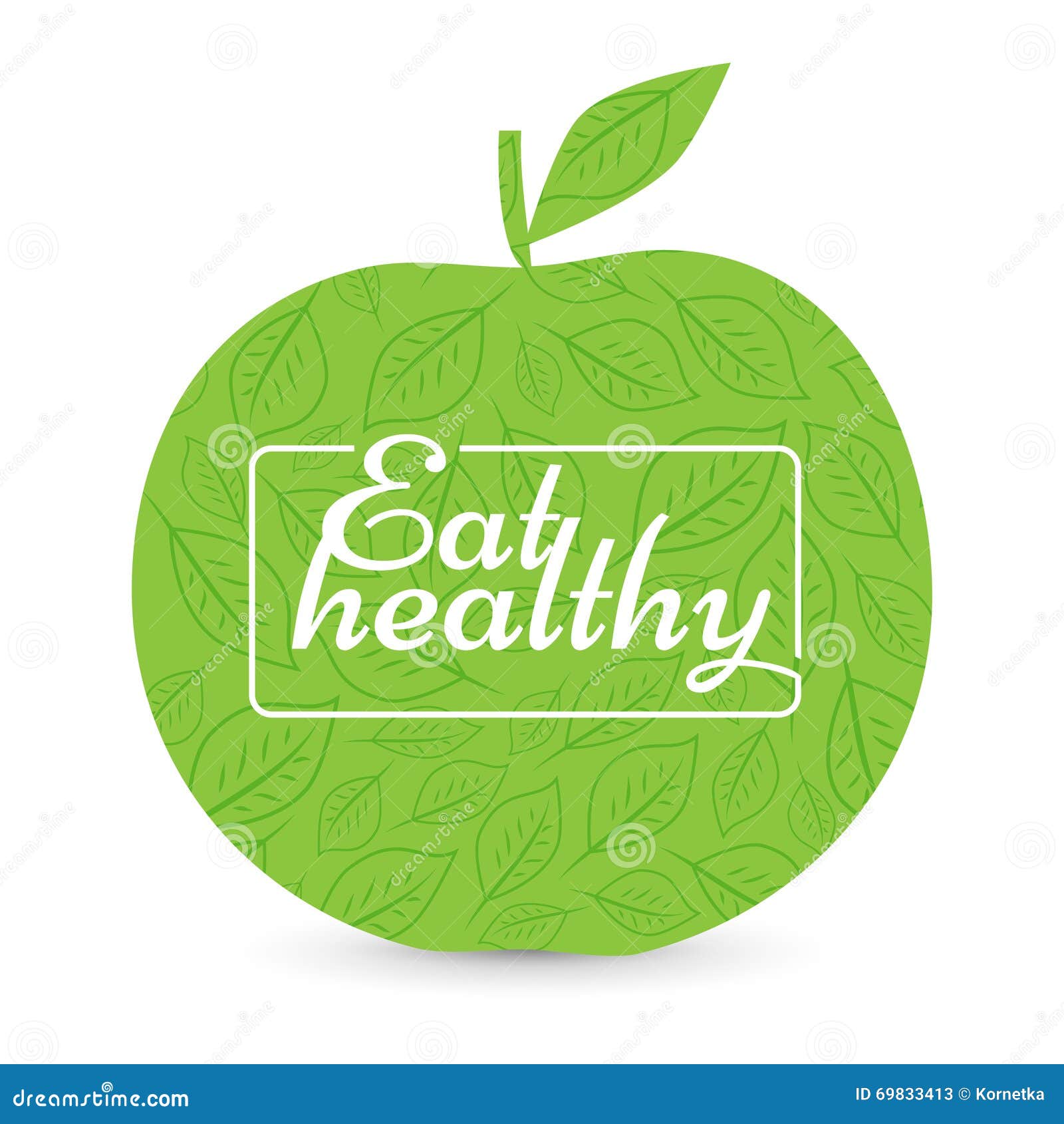 Eat a Healthy Diet. Green Apple, Vector Stock Vector - Illustration of ...