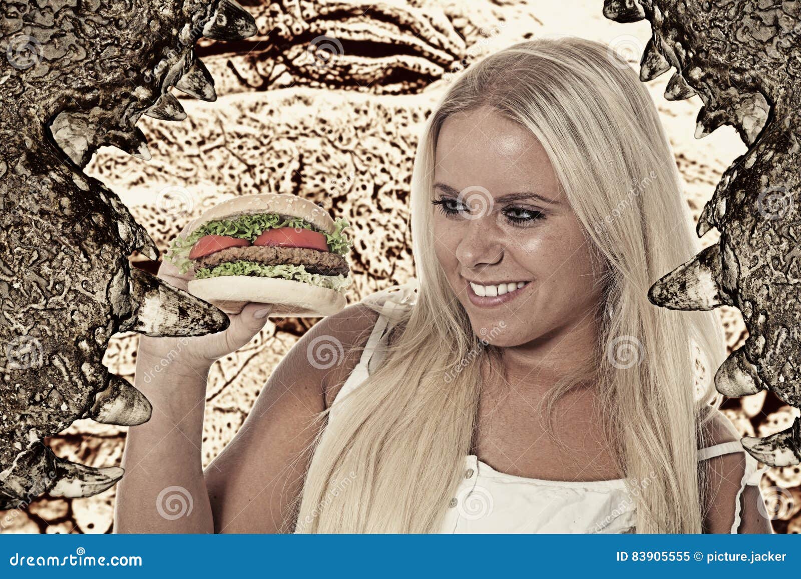 Eat Meat stock image. Image of hand, fang, meal, portrait - 83905555