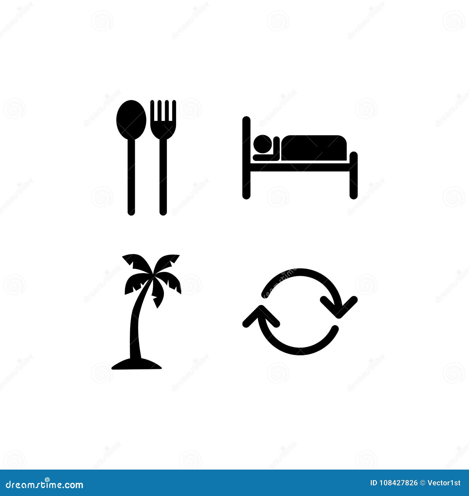 eat sleep beach repeat icon sign