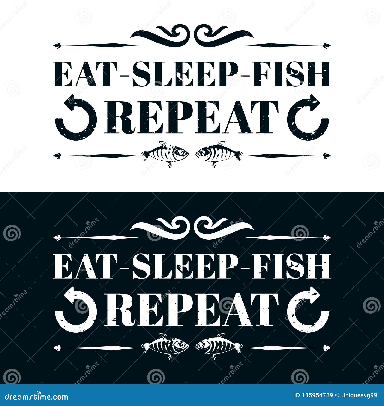 Download Eat Sleep Fish Repeat - Fishing T Shirts Design,Vector Graphic, Typographic Poster Or T-shirt ...