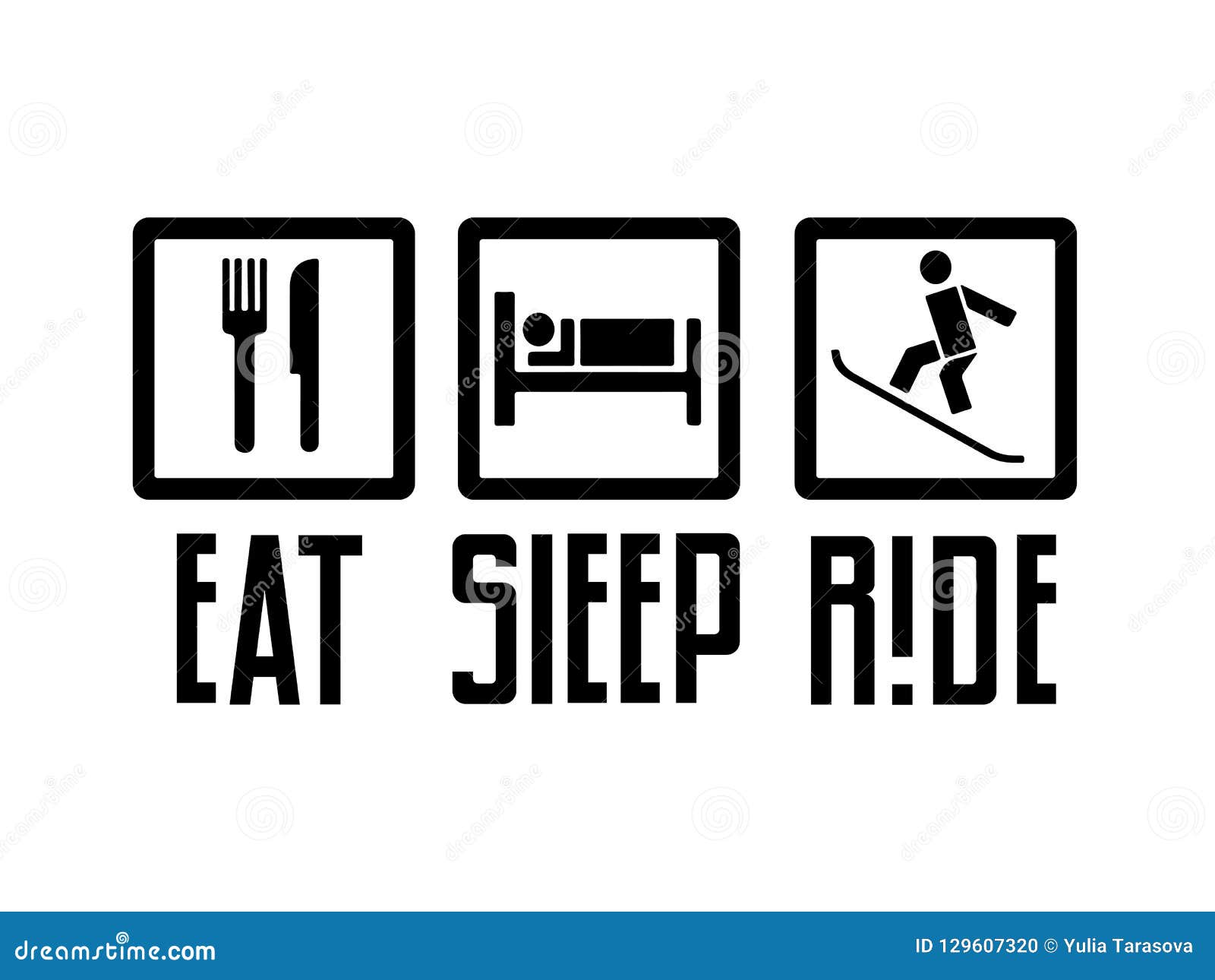 Eat sleep ride stock vector. Illustration of black, north 129607320