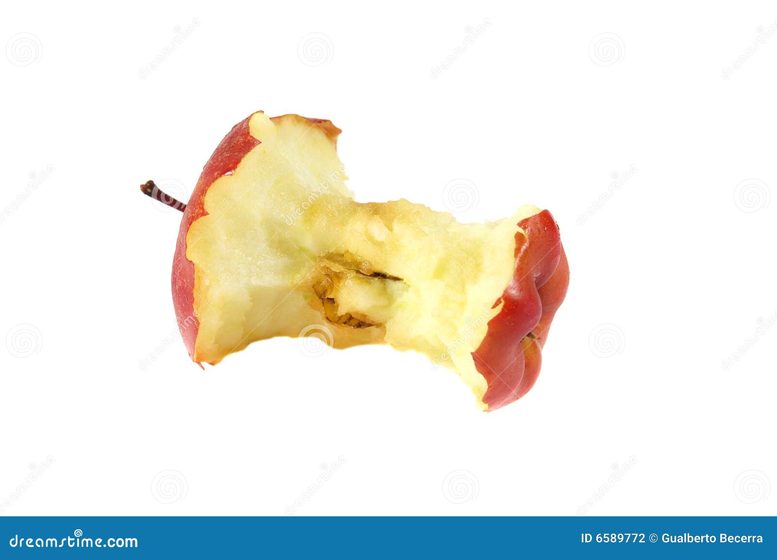 Eaten Apple Isolated on White Stock Photo Image of snack, eaten 6589772