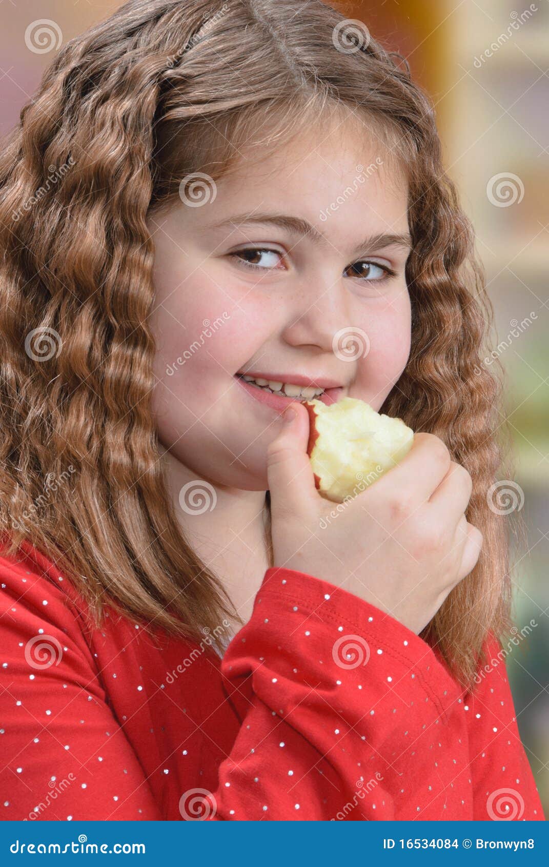 Eating Apple stock photo. Image of people, happy, dessert 16534084