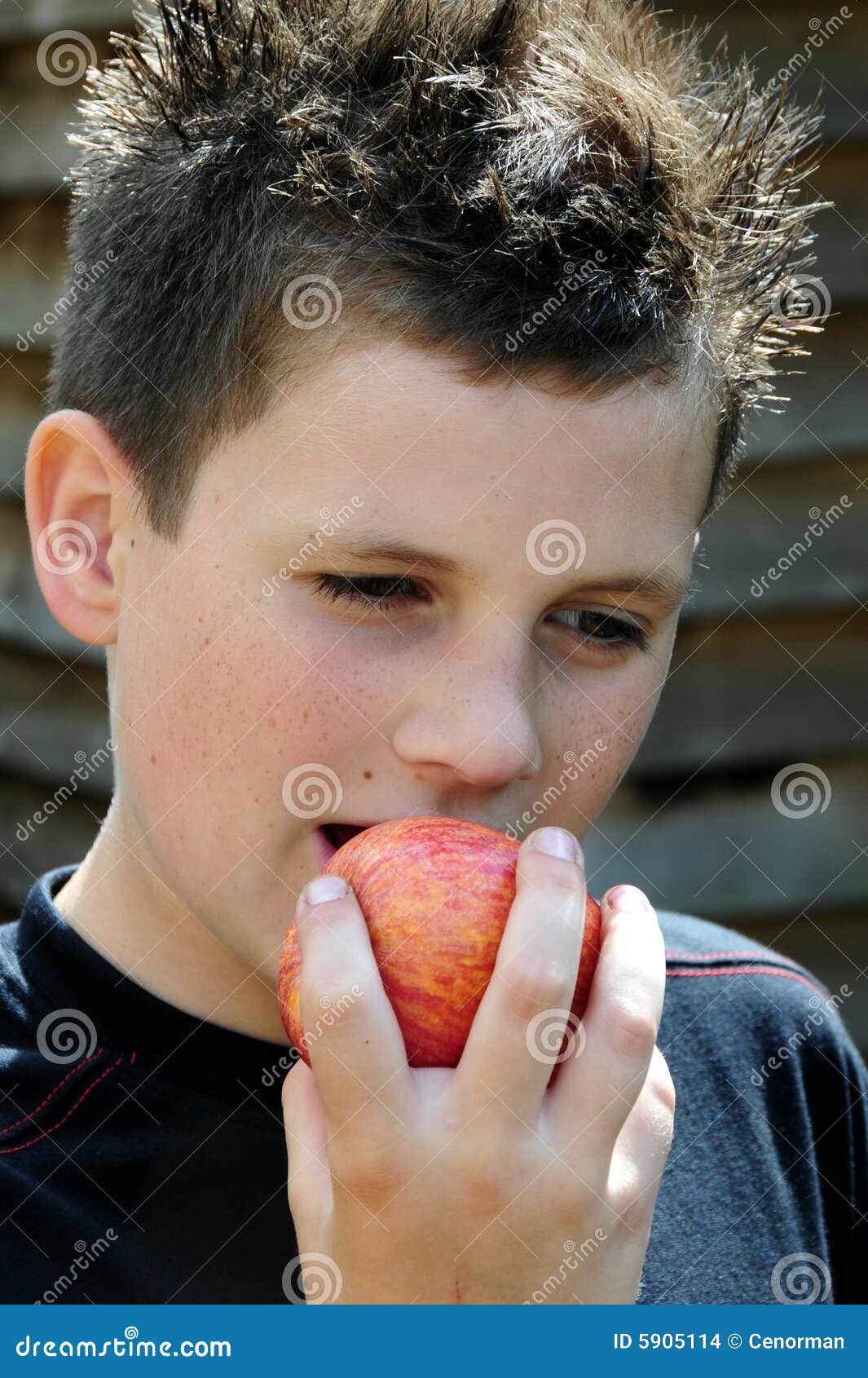 Eating an apple stock photo. Image of teenager, fruit 5905114