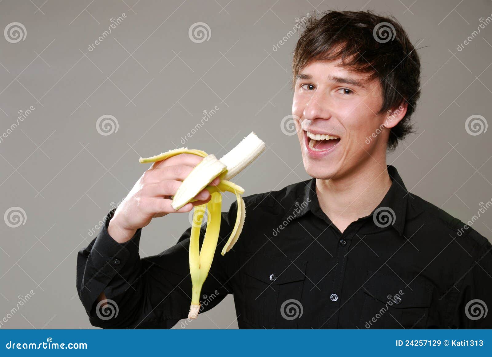Eating banana stock image. Image of caucasian, camera - 24257129