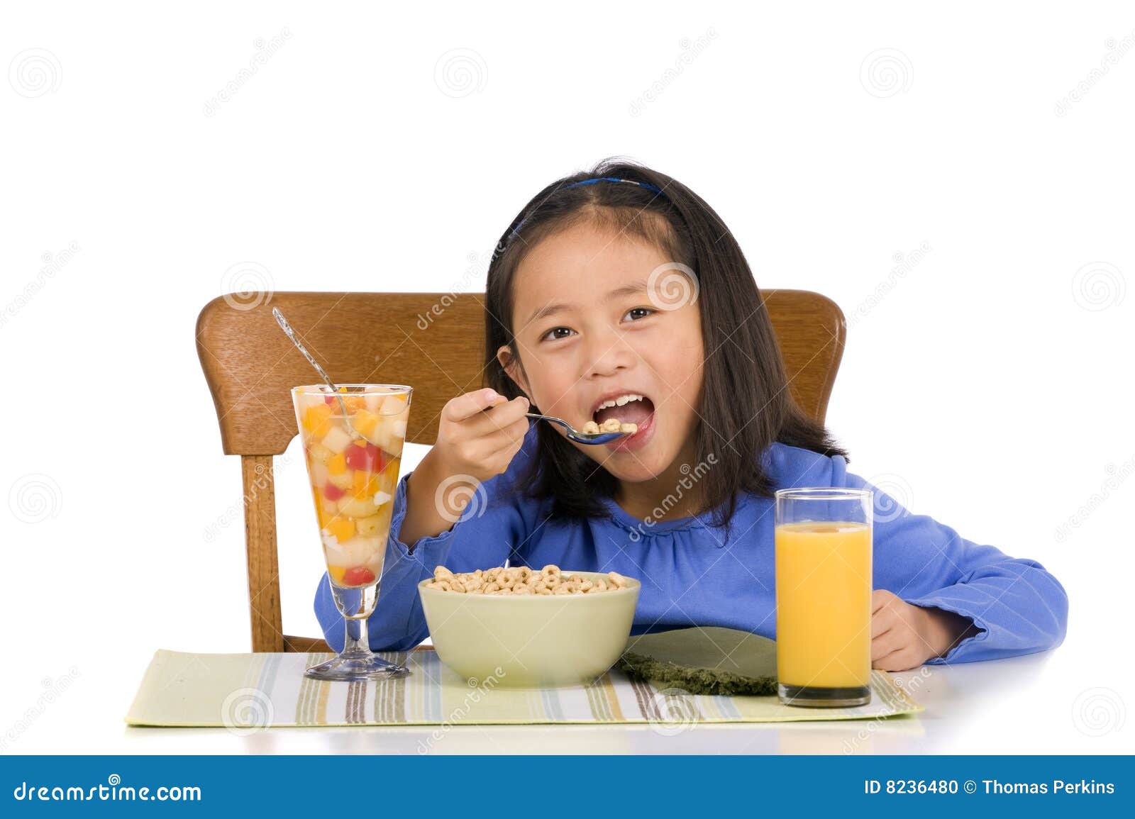 Eating Breakfast stock photo. Image of young, spoon, childhood 8236480