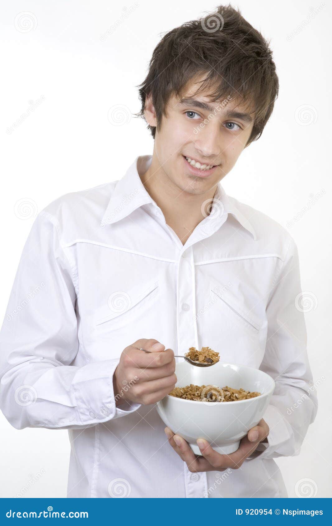 Eating cereals stock photo. Image of diet, caucasian, hungry 920954