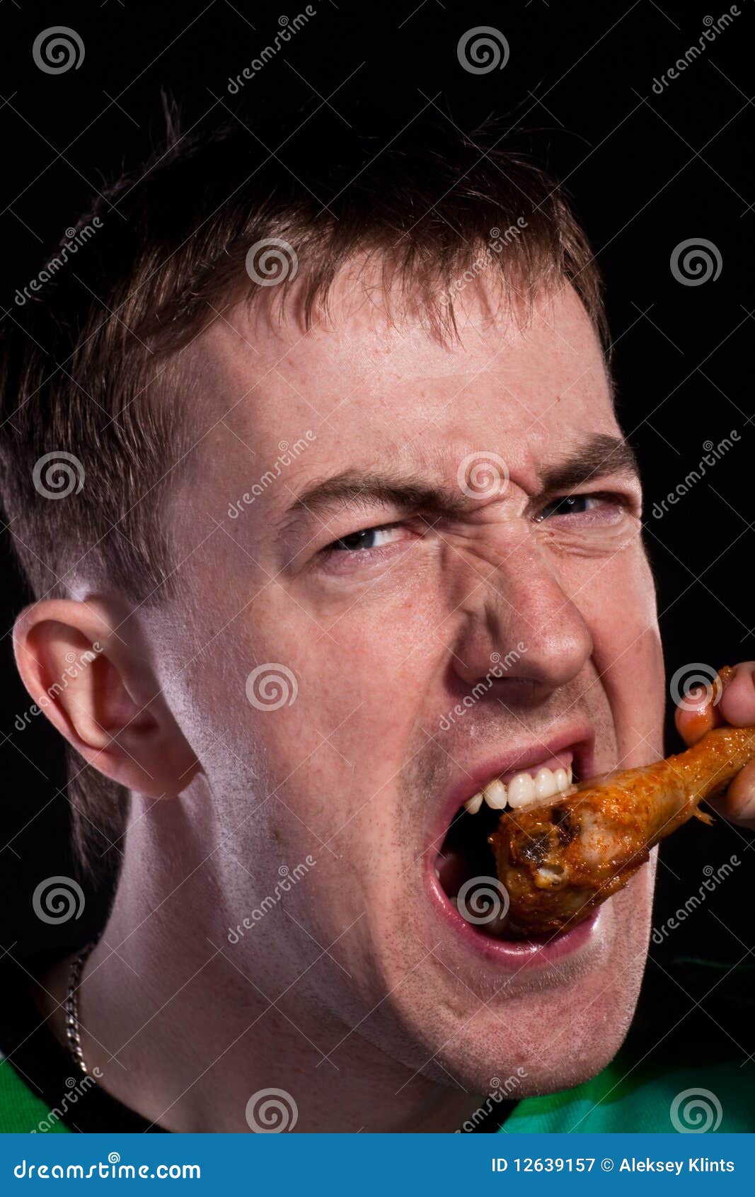 Eating chicken stock image. Image of male, barbecue, chicken 12639157