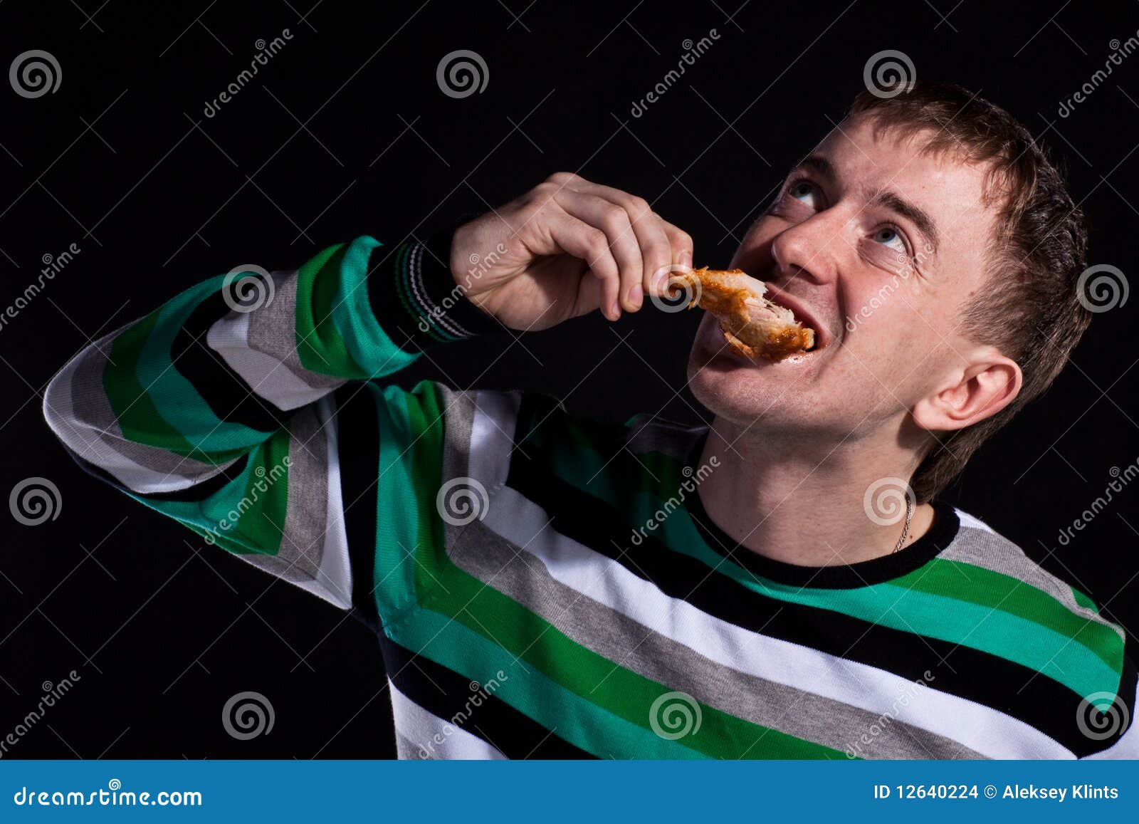 Eating chicken stock photo. Image of lunch, fried, grilled 12640224