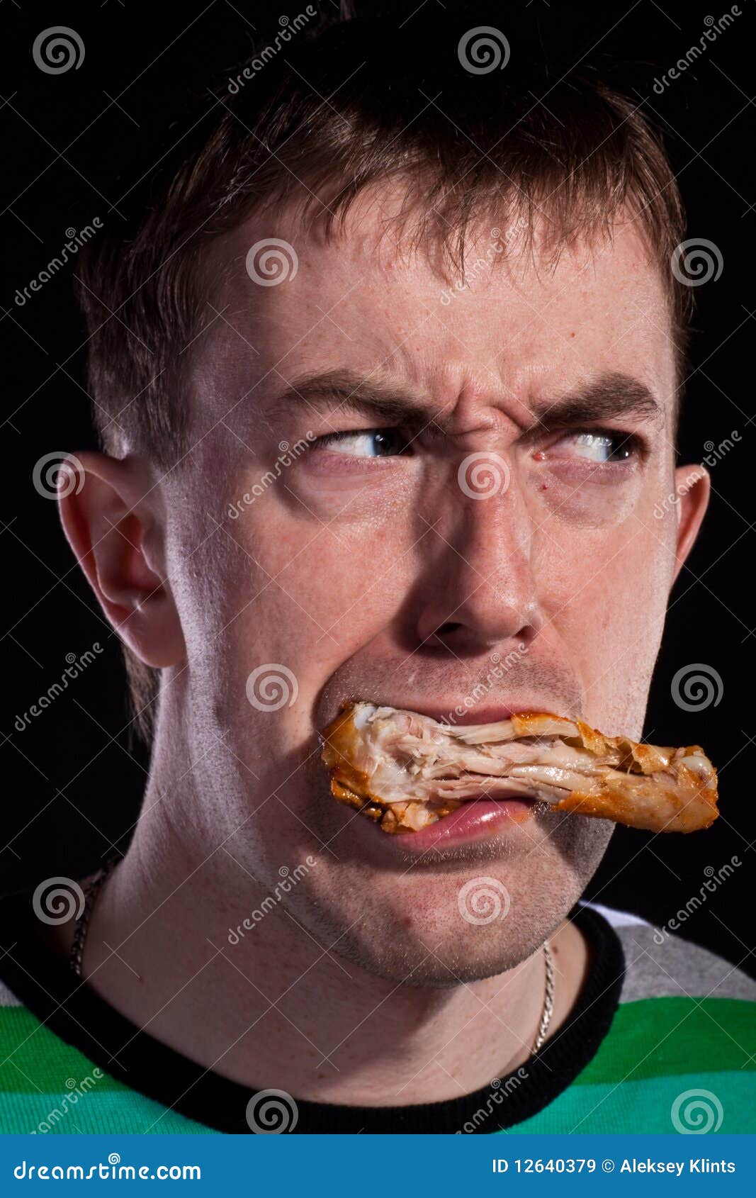 Eating chicken stock image. Image of male, fresh, fried 12640379