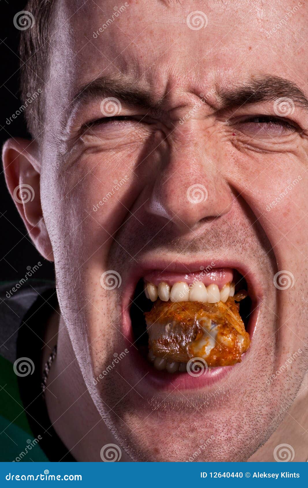Eating chicken stock photo. Image of barbecue, grill 12640440