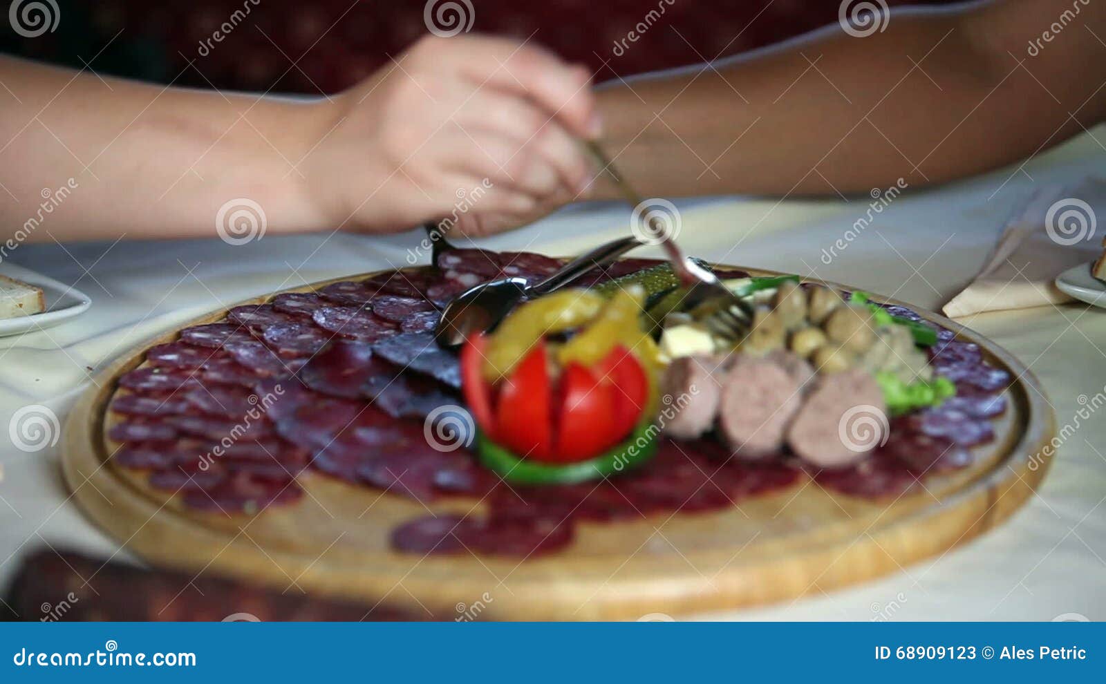 Eating cold cuts stock video. Video of spread, fork, bread 68909123