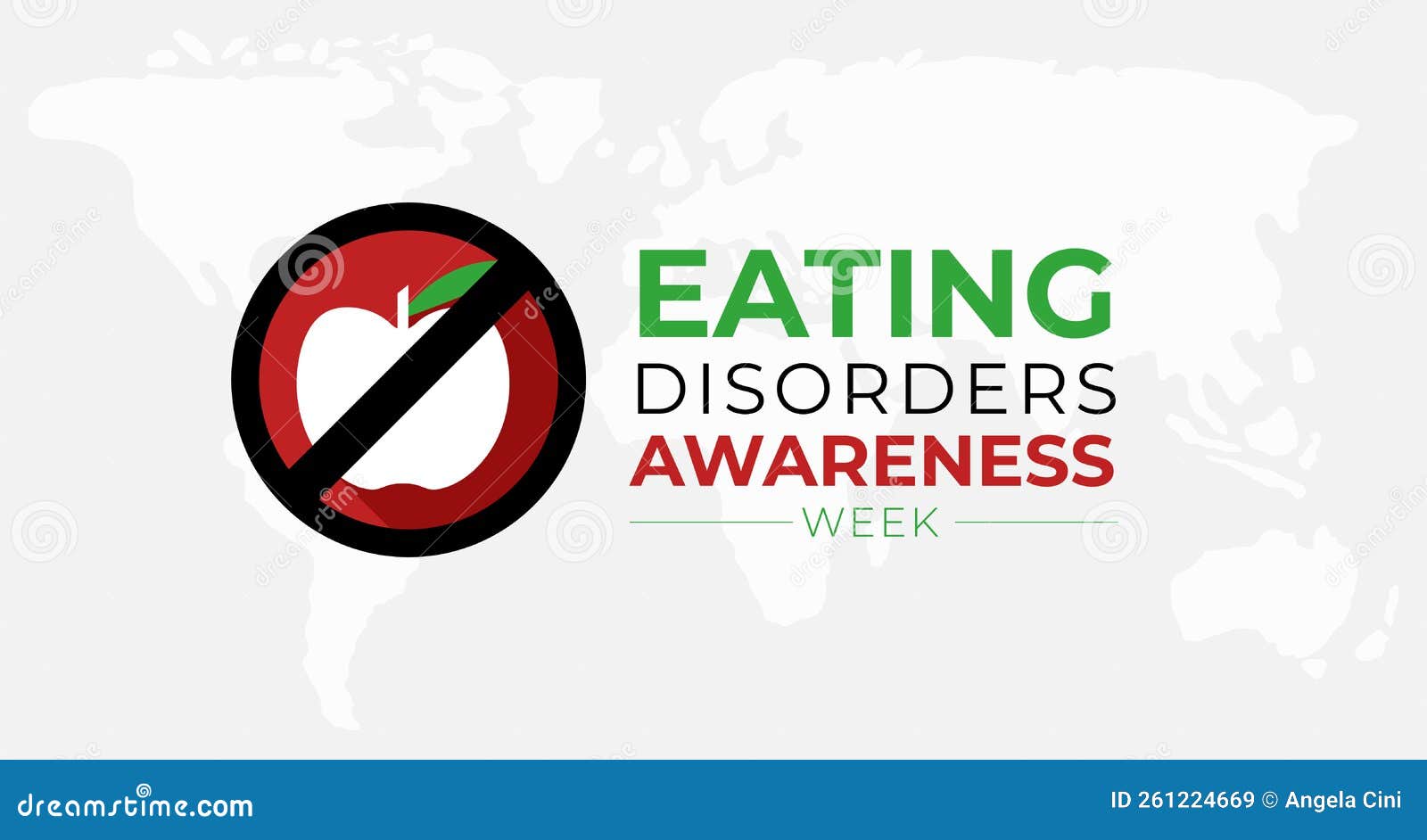 Eating Disorders Awareness Week Illustration with Apple Stock Vector