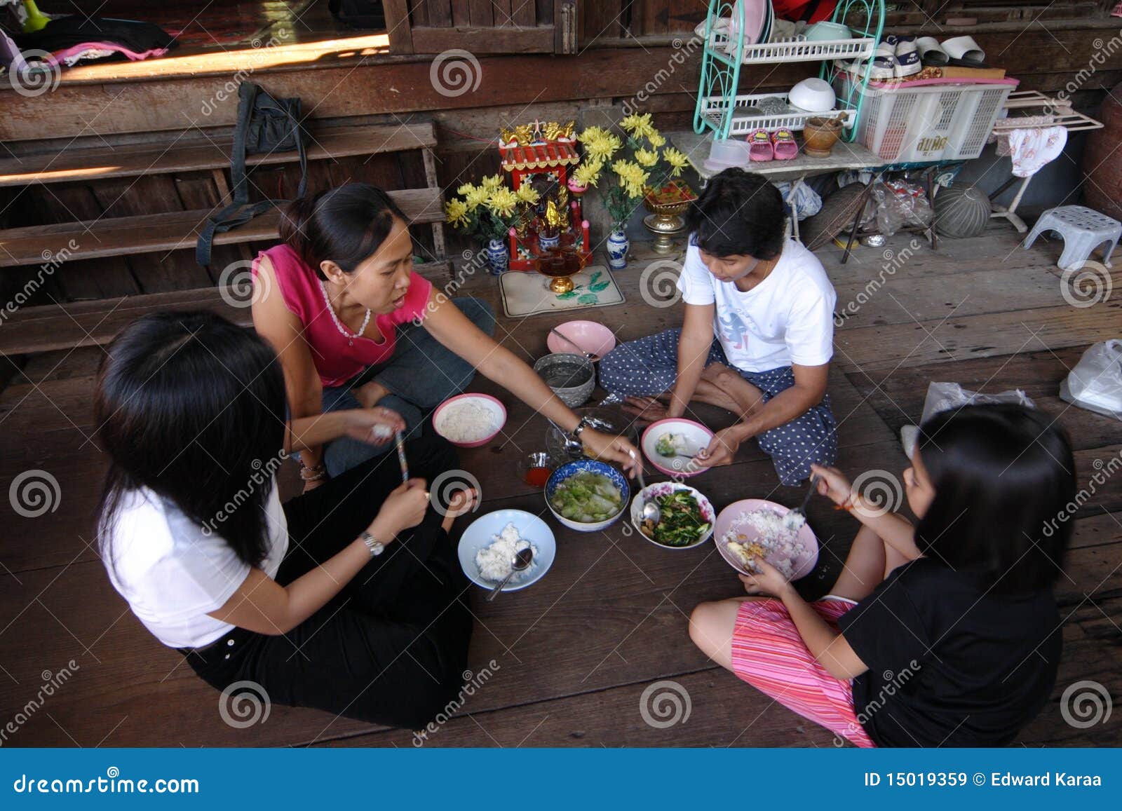 Eating on the Floor editorial stock image. Image of thailand 15019359