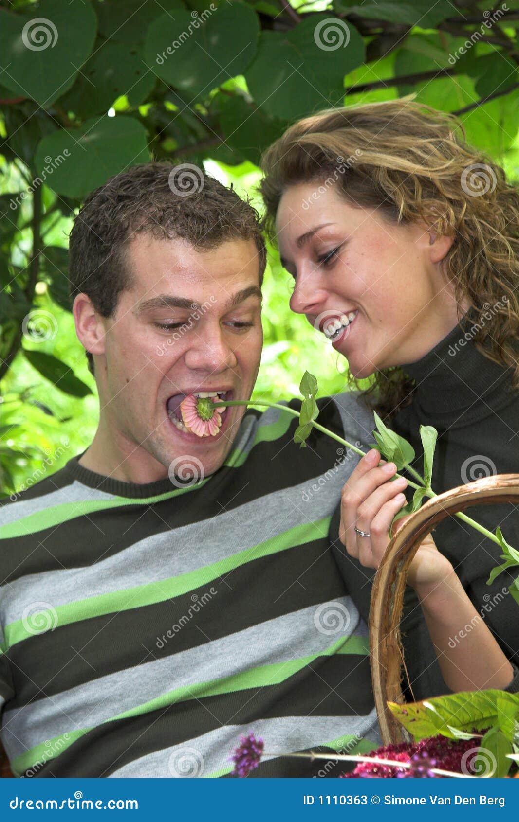 Eating a flower stock image. Image of marriage, couple 1110363