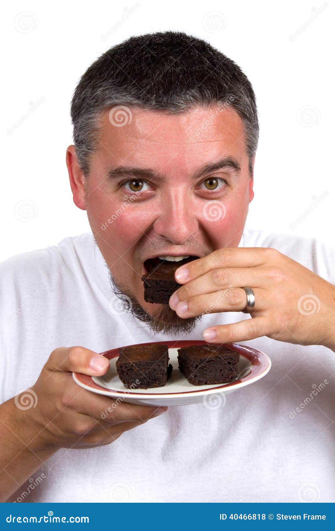 Eating Homemade Brownies stock photo. Image of deserts 40466818