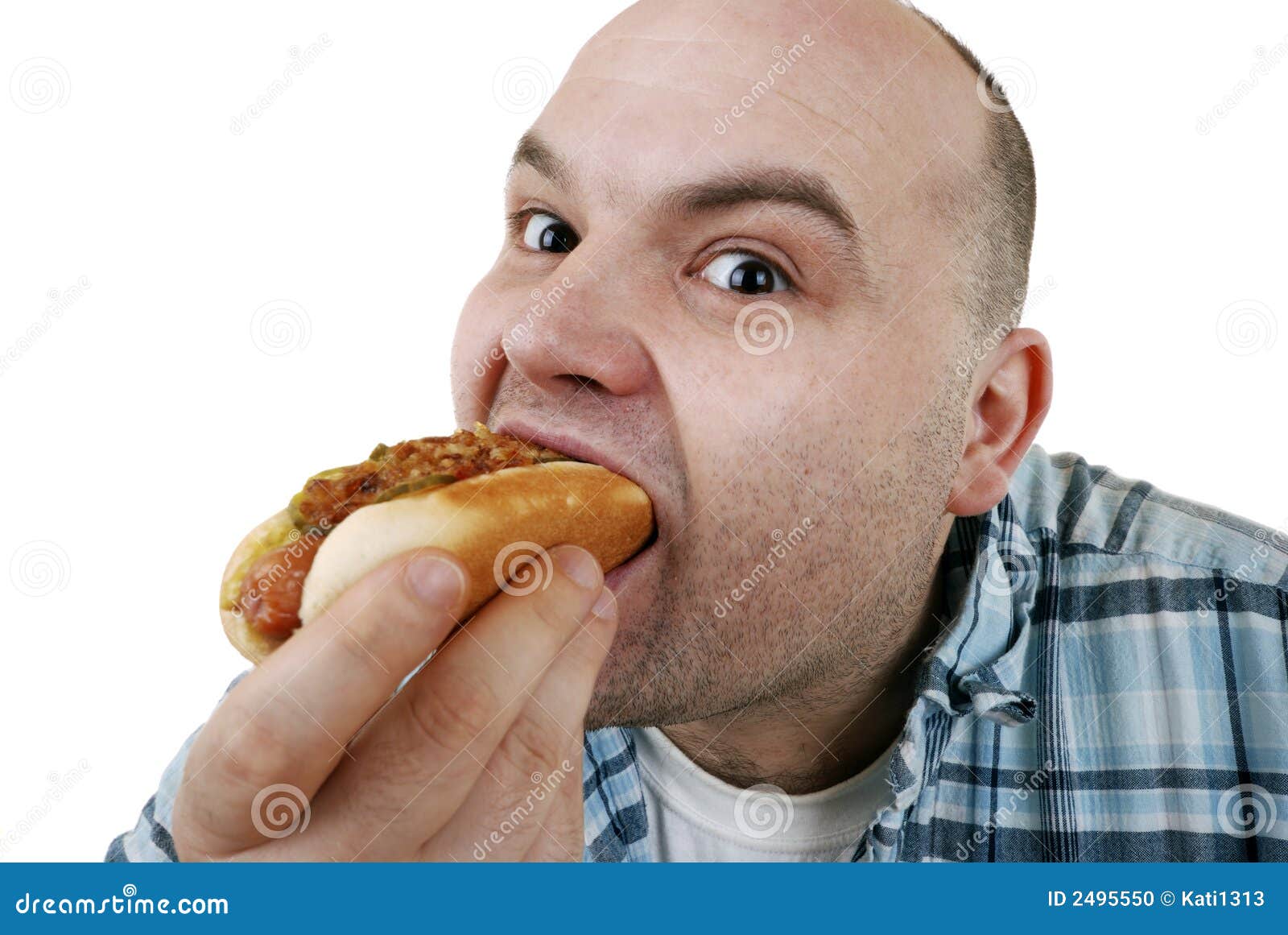 Eating A Hot Dog Stock Photo Image 2495550