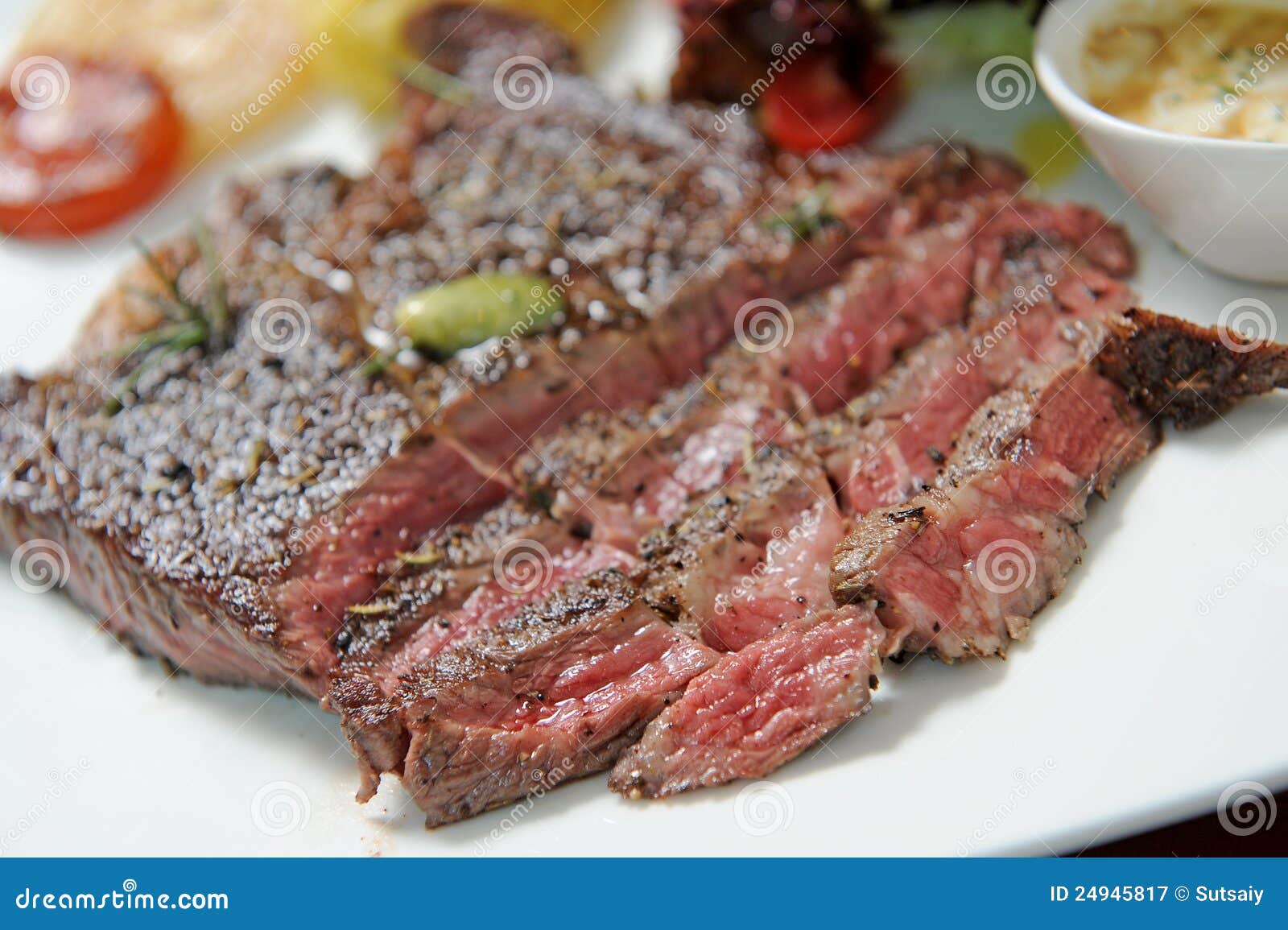Eating a steak stock image. Image of restaurant, prepared 24945817