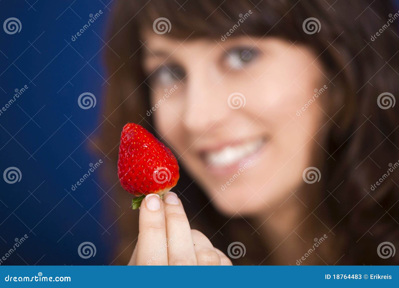 Eating strawberries stock image. Image of cheerful, greedy 18764483