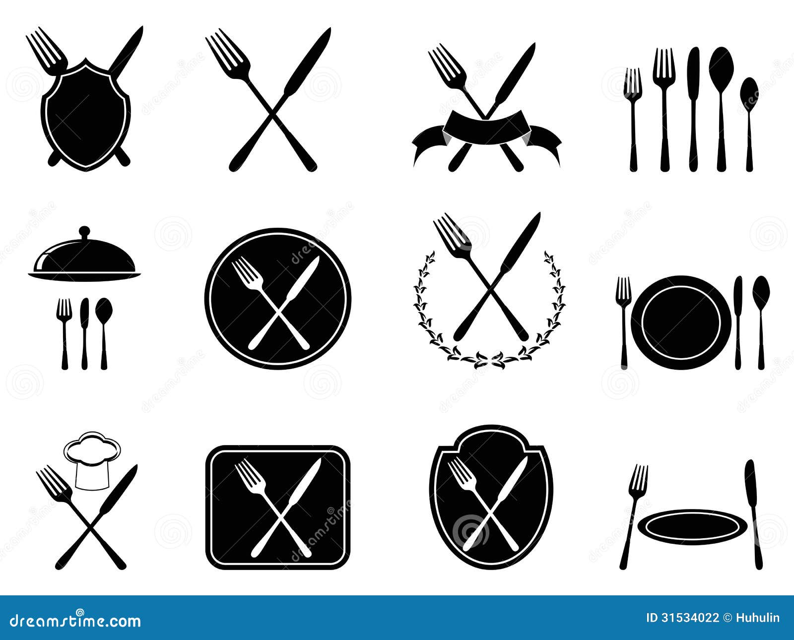 Eating utensils icons set stock vector. Illustration of kitchen 31534022